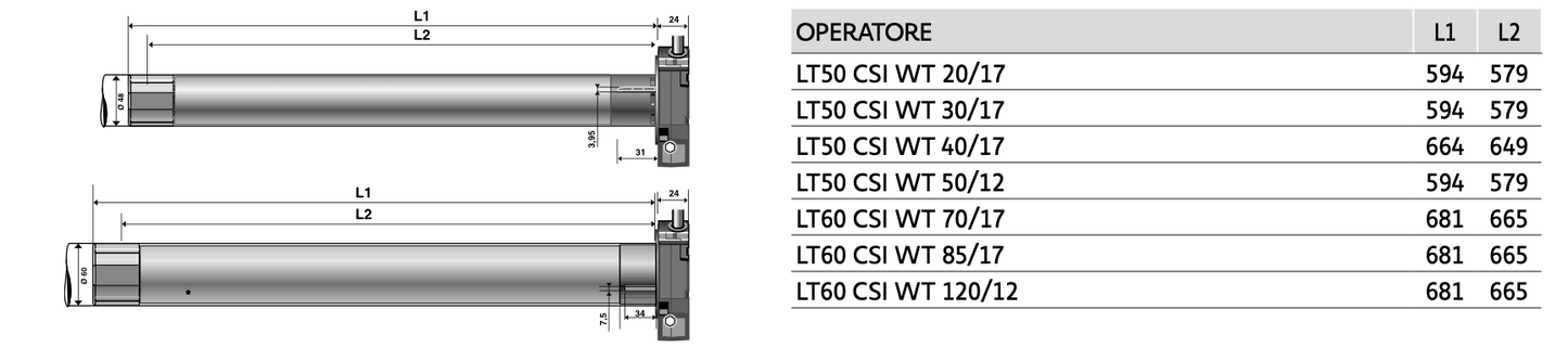 Moteur Somfy LT CSI WT